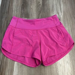 Lululemon Sonic Pink Speed Up Shorts 2.5”